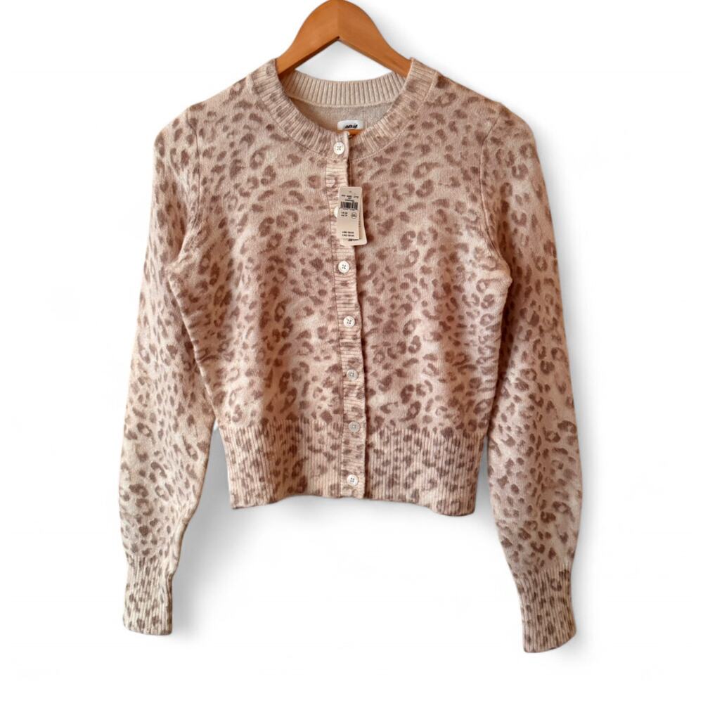 NWT aerie classic soft cardigan cheetah print | Sz XS